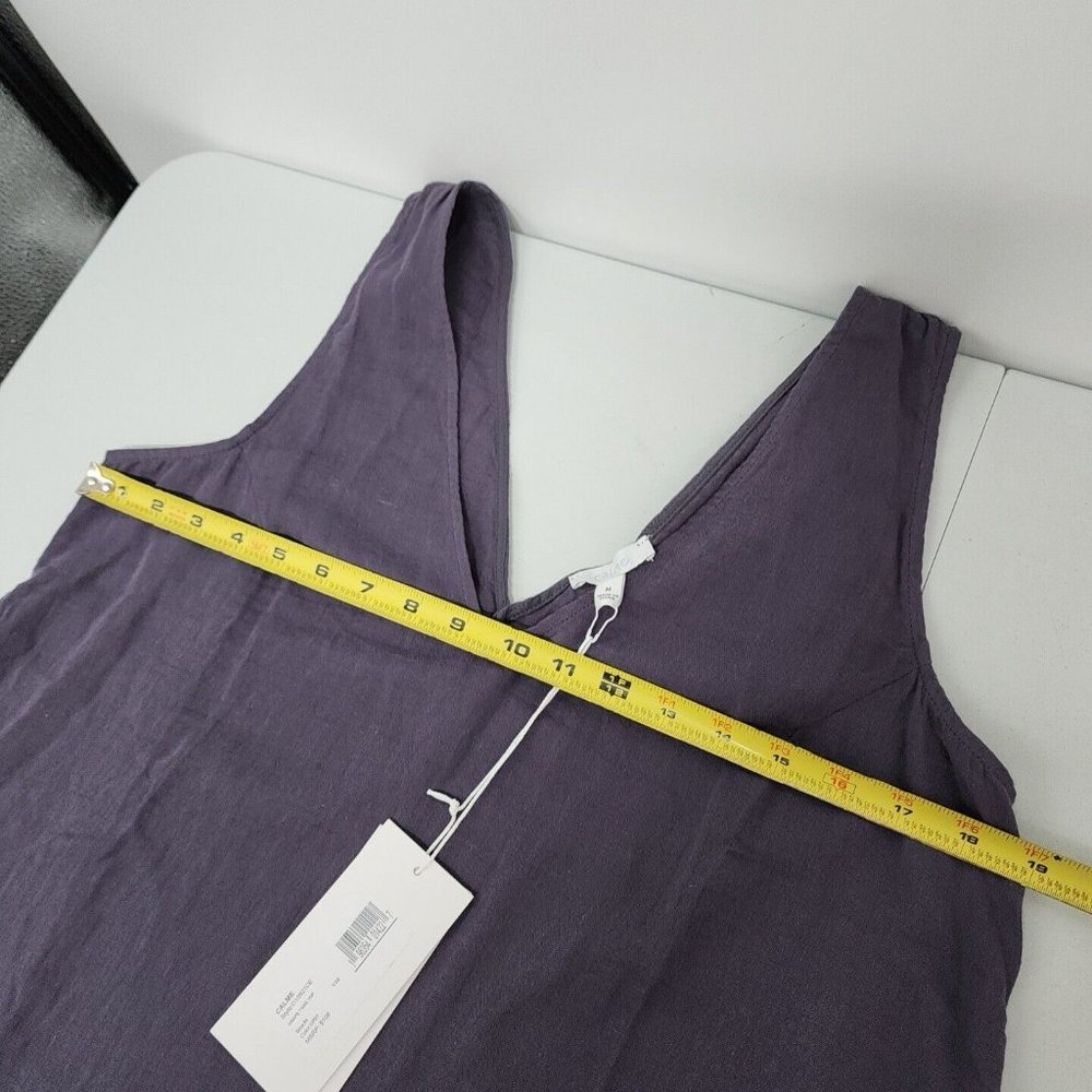 COPY - NEW Size Medium JOHNNY WAS CALME Double Gauze Drape Tank Top Gray Womens - Picture 5 of 9
